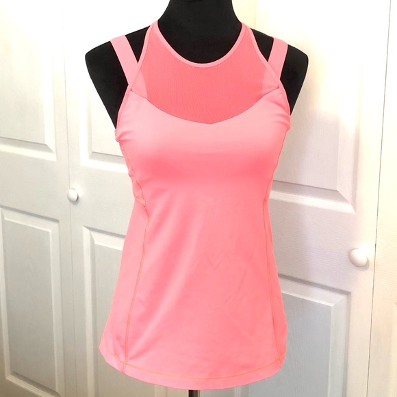 Lululemon Bright Pink Mesh Panels workout tank Top sz 6 - Picture 2 of 10